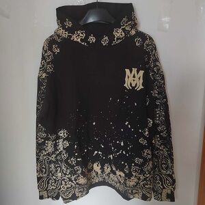 AMIRI Black and Cream Hoodie